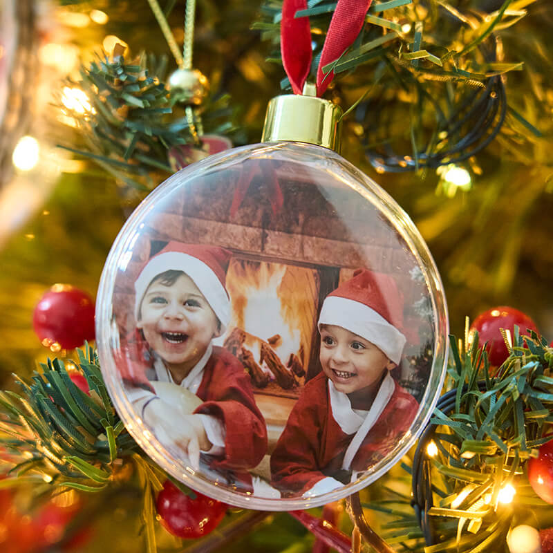 Πλακέ χριστουγεννιάτικο στολίδι 7,5 x 7,5 cm από plexiglass 