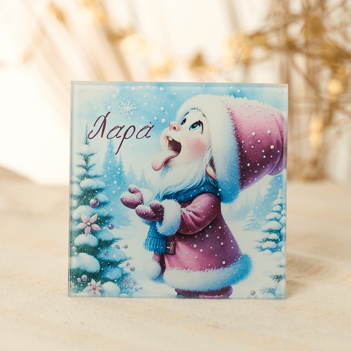 Σουβέρ με γιορτινή εκτύπωση