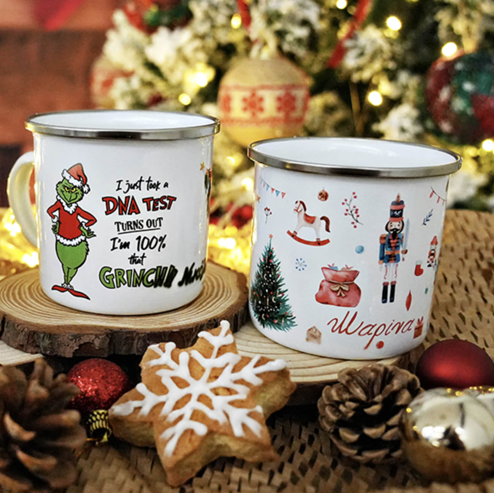 Χριστουγεννιάτικη κούπα εμαγιέ fully customized